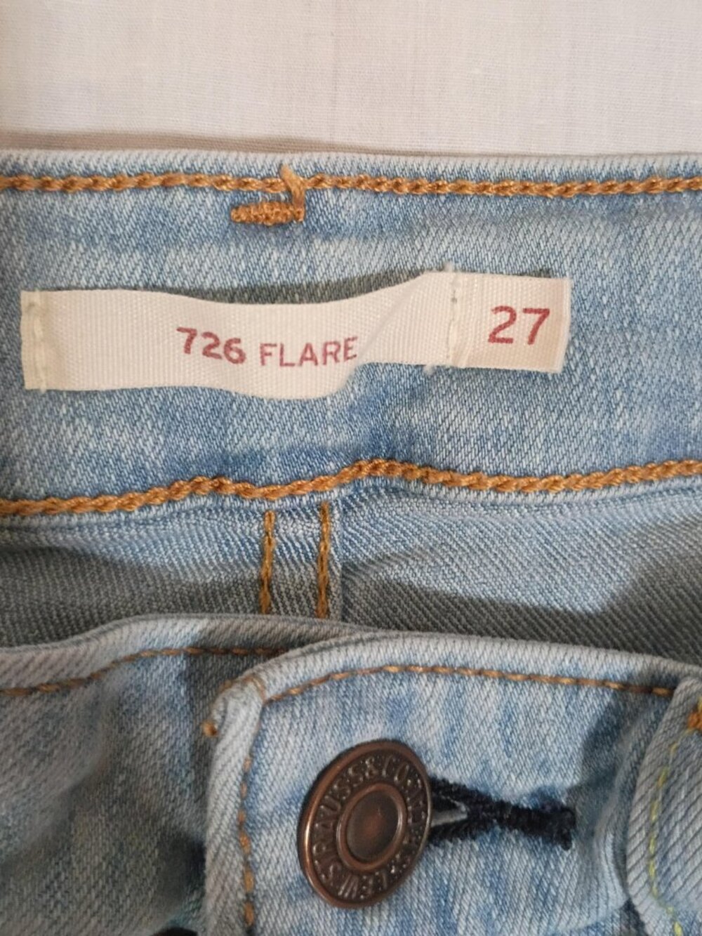 Levi's/Jeans/Womens 27/Light Wash/726 High Rise Flare Vertical Stripe Y2K Denim - Picture 2 of 8